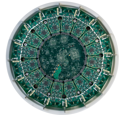 Shown configured with sixteen multi-state, pluggable radio modules